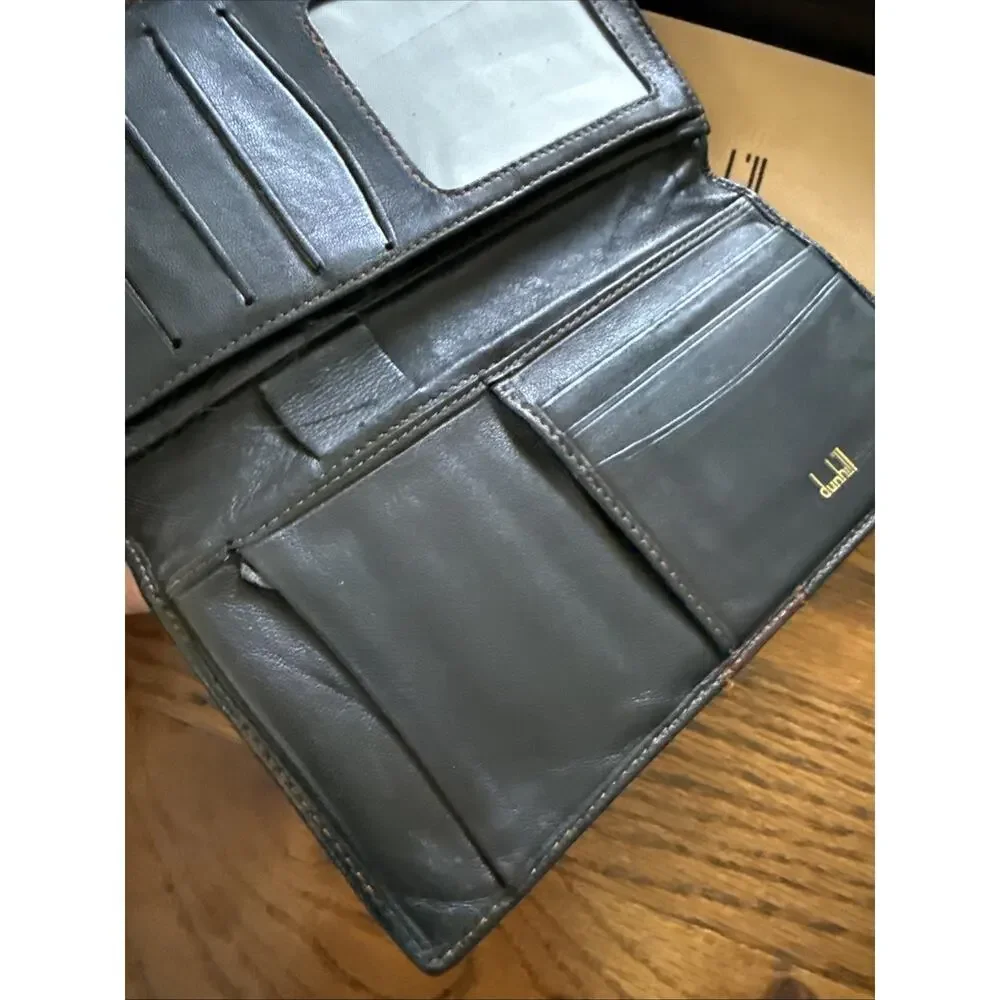 Vintage ALFRED DUNHILL Long Leather Wallet with ID Window - Boxed